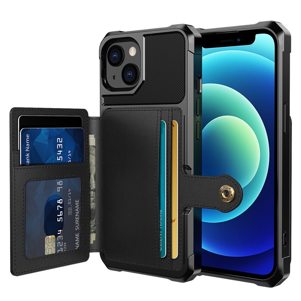 Coque porte-cartes Tough Multi-slot iPhone 13 Mini, Noir