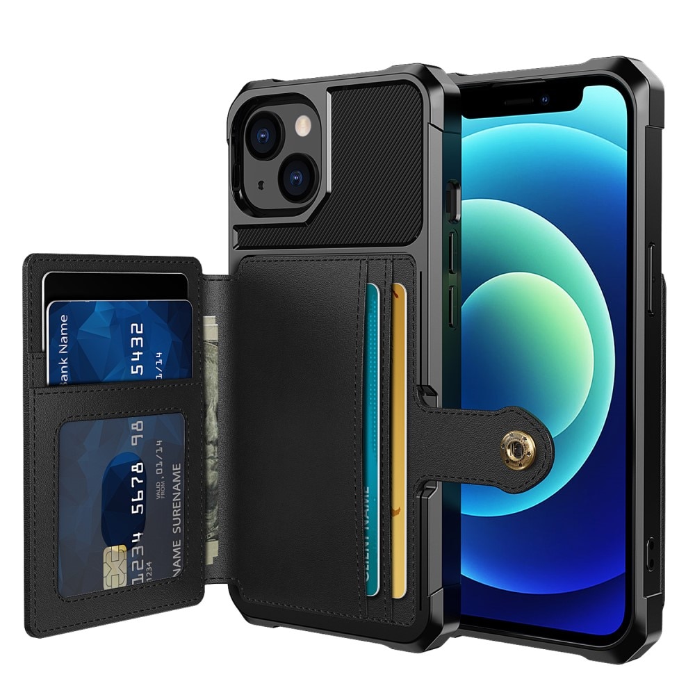 Coque porte-cartes Tough Multi-slot iPhone 13, Noir