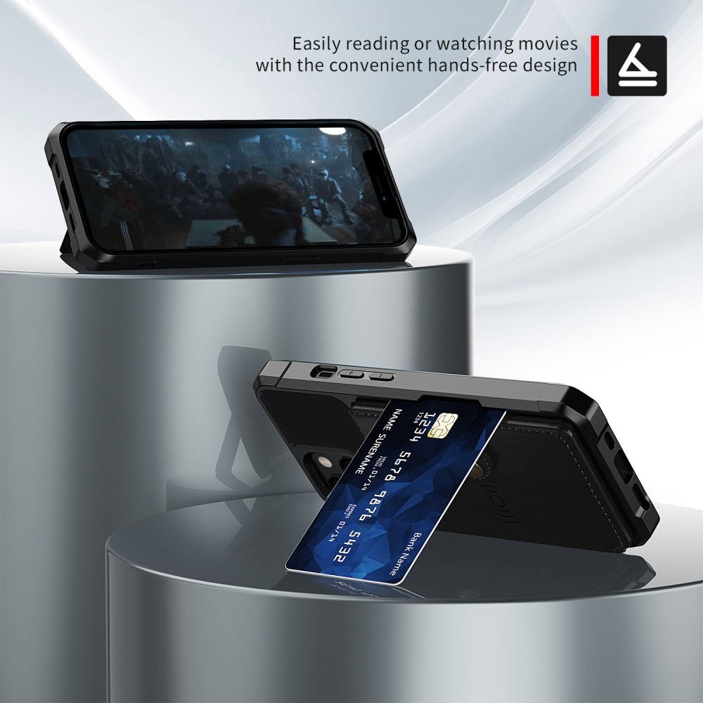 Coque porte-cartes Tough Multi-slot iPhone 13, Noir