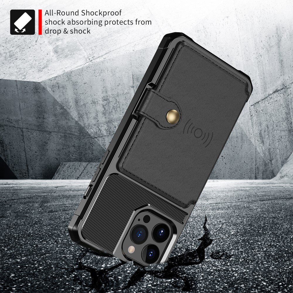 Coque porte-cartes Tough Multi-slot iPhone 13 Pro, Noir