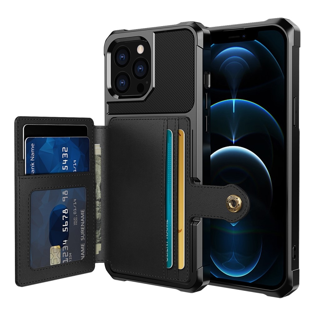 Coque porte-cartes Tough Multi-slot iPhone 13 Pro Max, Noir