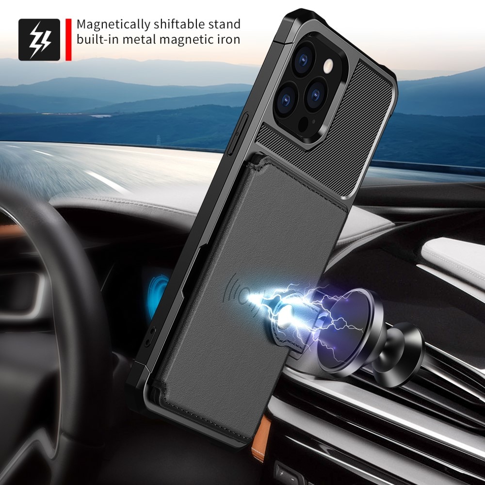 Coque porte-cartes Tough Multi-slot iPhone 13 Pro Max, Noir