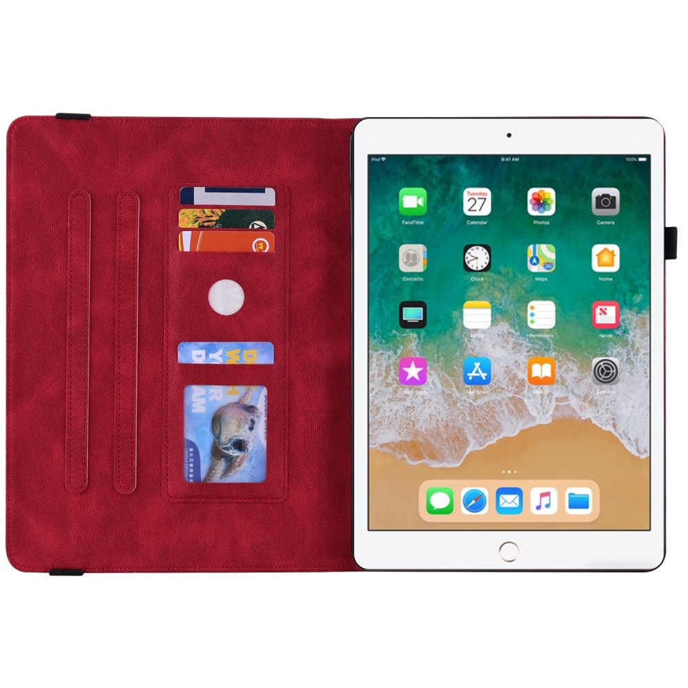 Étui en cuir avec papillons iPad Air 9.7 1st Gen (2013), rouge