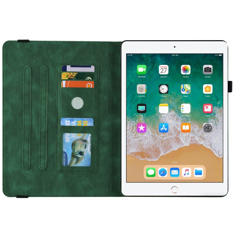 Étui en cuir avec papillons iPad Air 2 9.7 (2014), vert