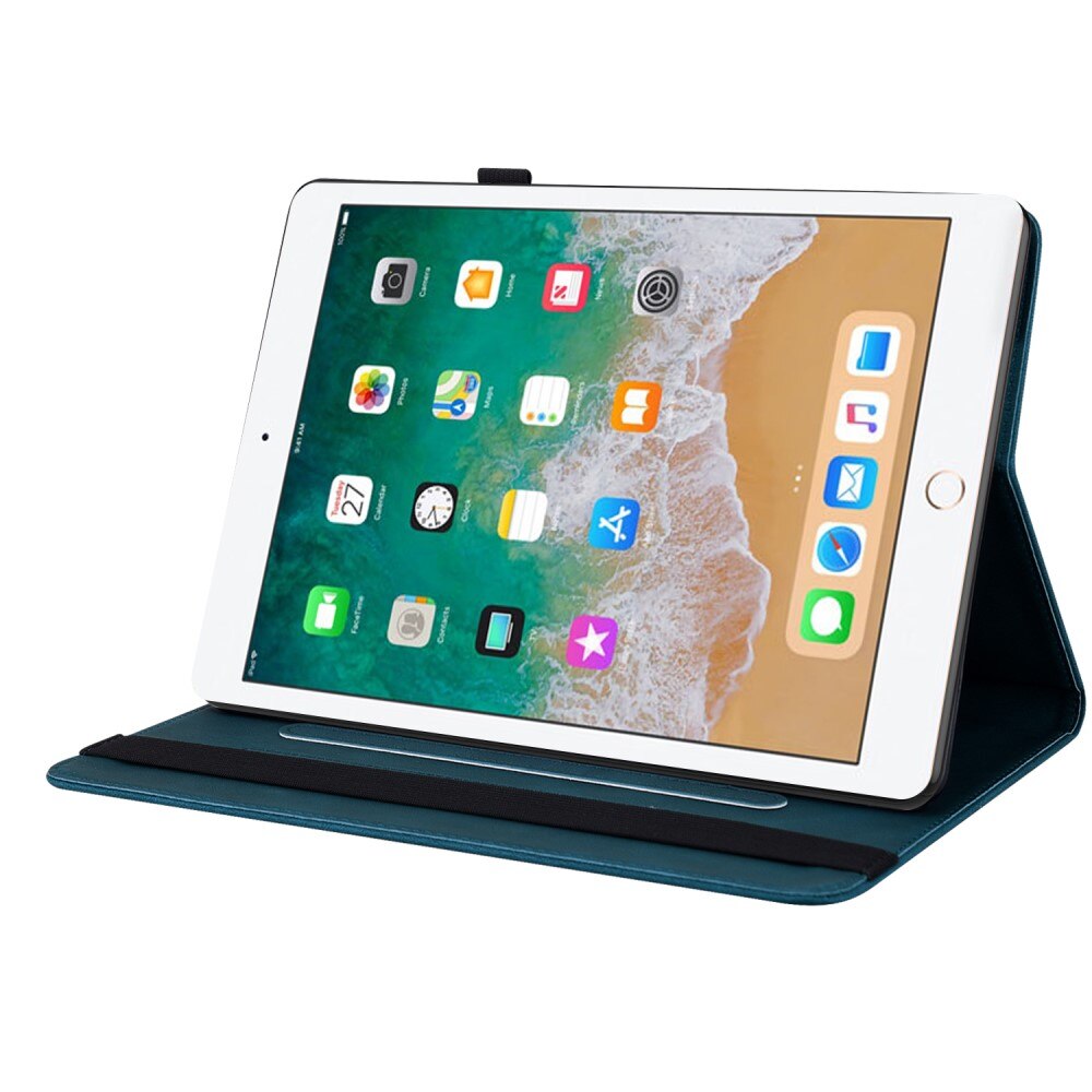 Étui en cuir avec papillons iPad 9.7 6th Gen (2018) bleu