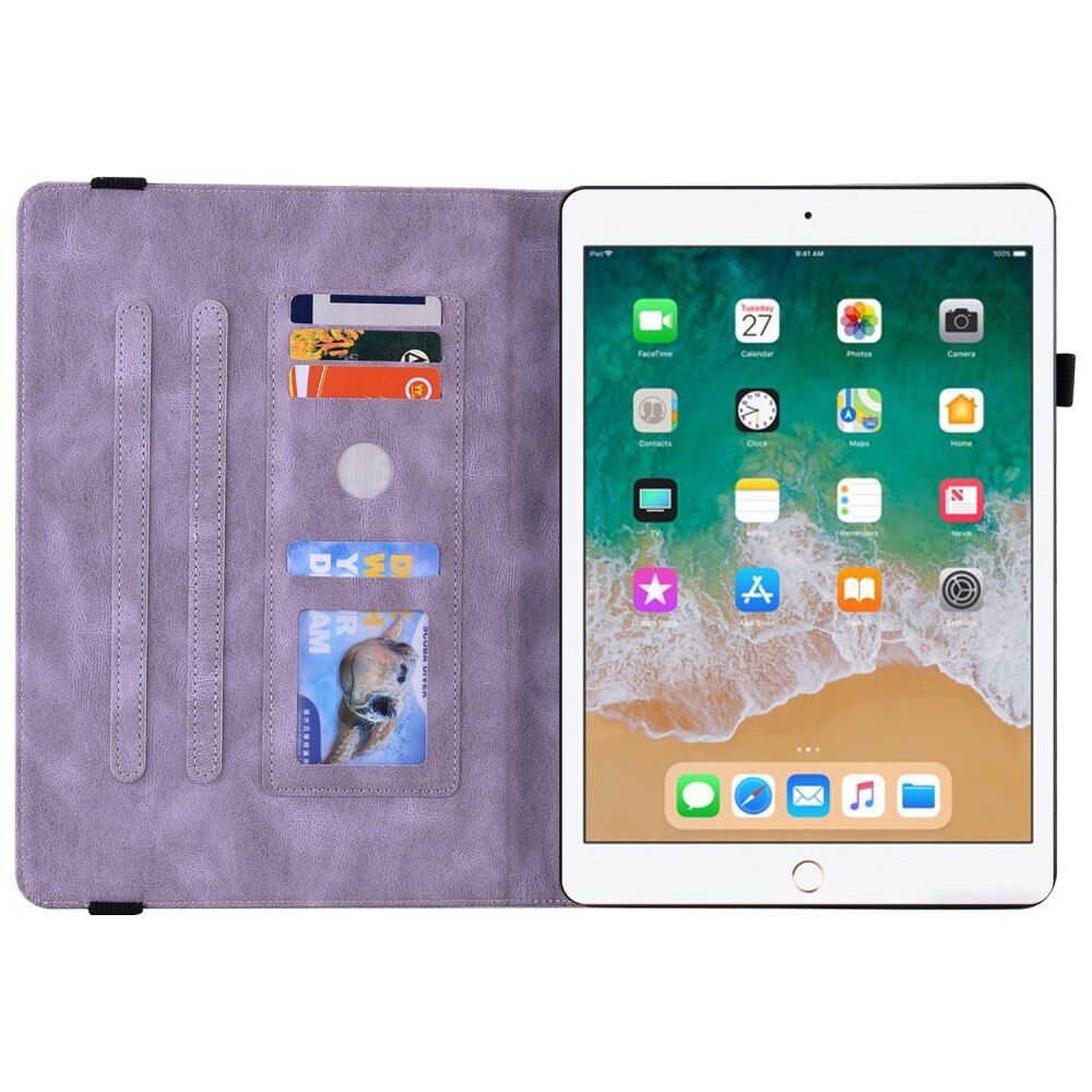 Étui en cuir avec papillons Apple iPad 9.7 6th Gen (2018) Violet
