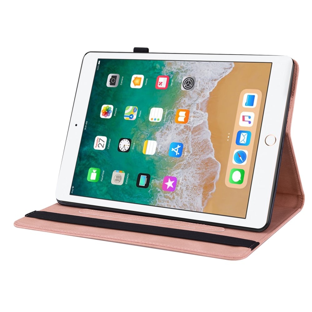 Étui en cuir avec papillons iPad 9.7 6th Gen (2018) rose