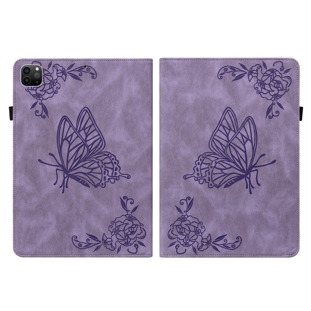 Étui en cuir avec papillons iPad Pro 11 2nd Gen (2020) violet