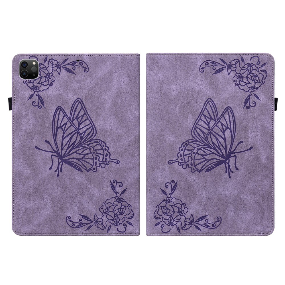 Étui en cuir avec papillons iPad Air 10.9 5th Gen (2022) violet