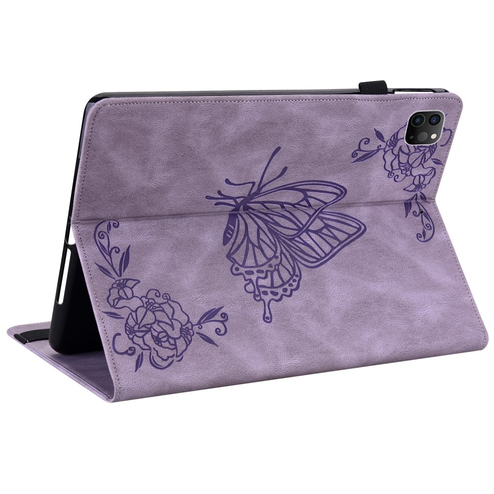 Étui en cuir avec papillons iPad Air 10.9 4th Gen (2020), violet