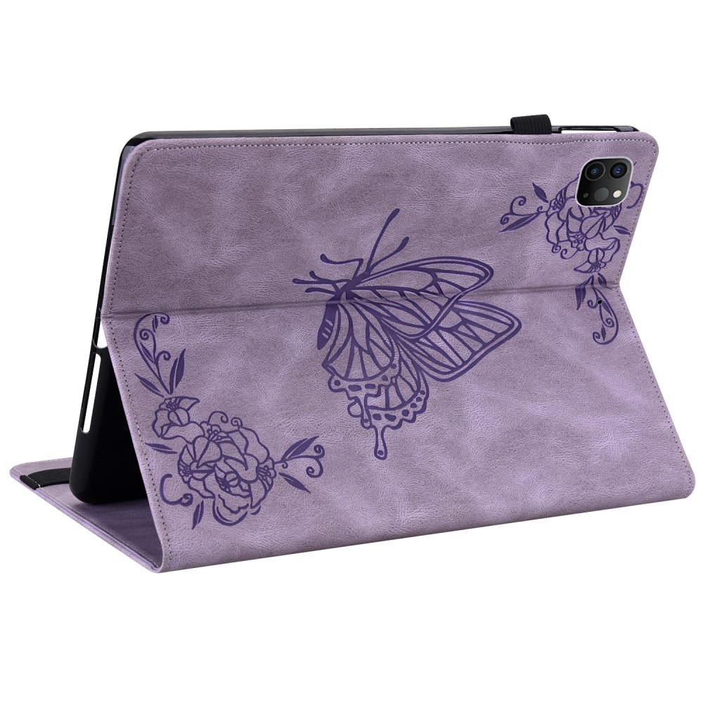Étui en cuir avec papillons Apple iPad Pro 11 2nd Gen (2020) Violet