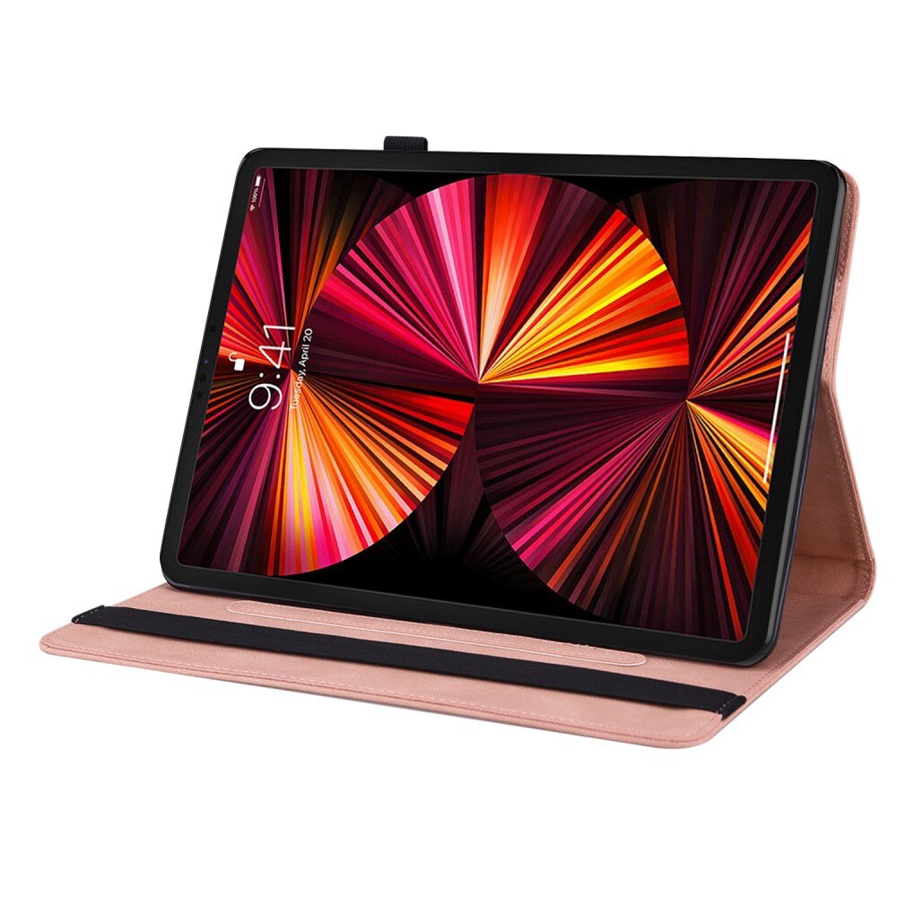 Étui en cuir avec papillons Apple iPad Pro 11 3rd Gen (2021) Rose