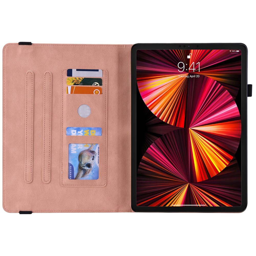 Étui en cuir avec papillons Apple iPad Pro 11 3rd Gen (2021) Rose