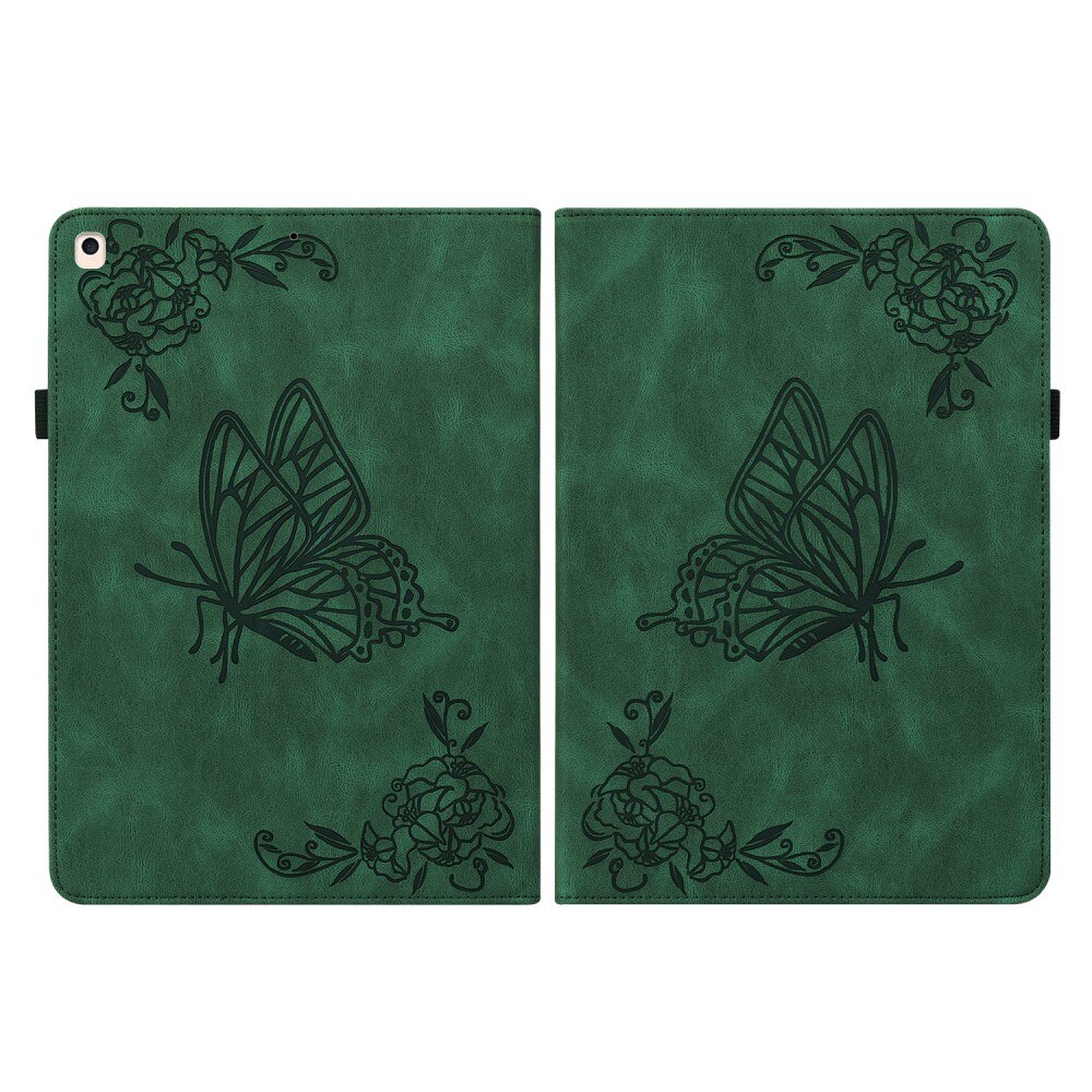 Étui en cuir avec papillons Apple iPad 10.2 8th Gen (2020) Vert