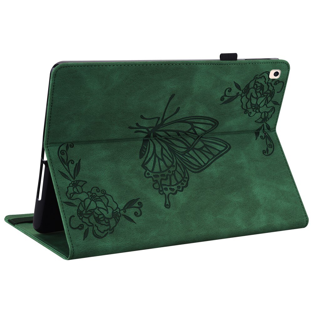 Étui en cuir avec papillons Apple iPad 10.2 8th Gen (2020) Vert