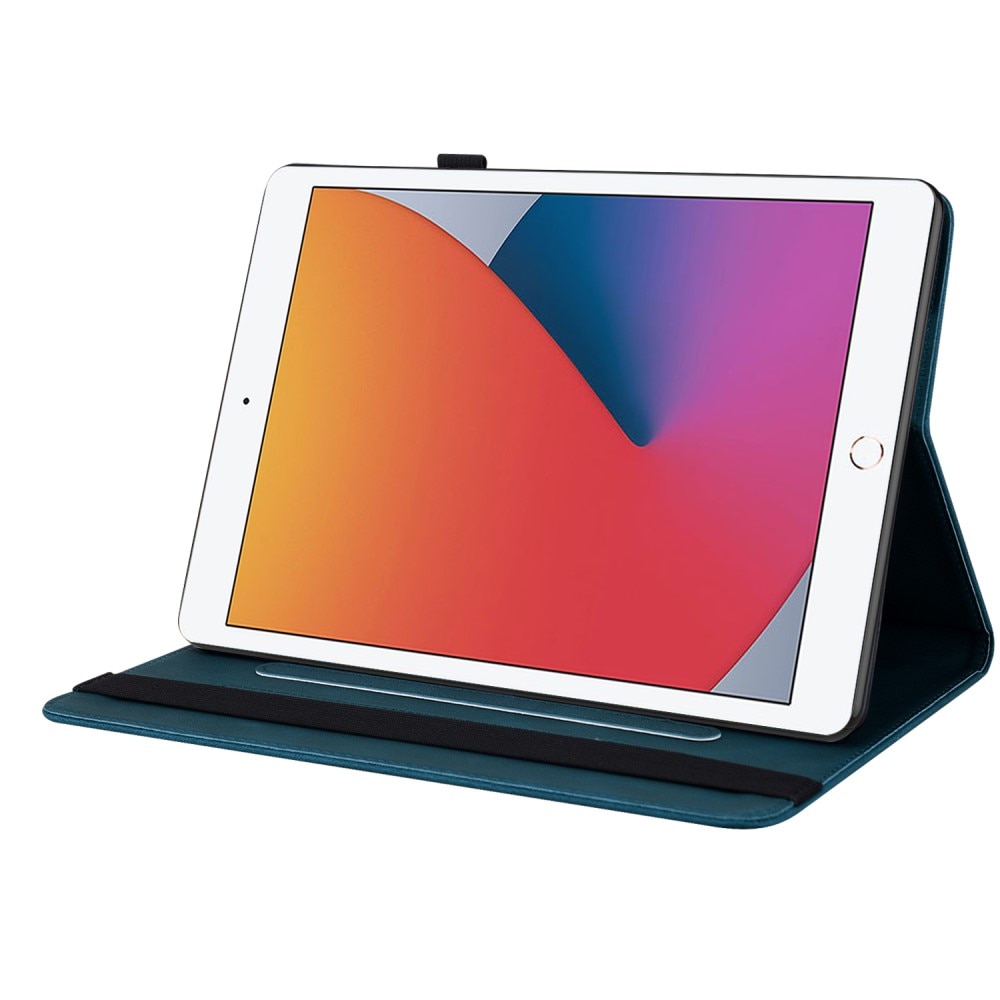 Étui en cuir avec papillons Apple iPad 10.2 9th Gen (2021) Bleu
