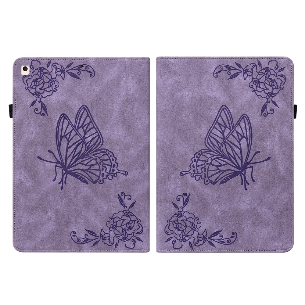 Étui en cuir avec papillons iPad 10.2 7th Gen (2019), violet