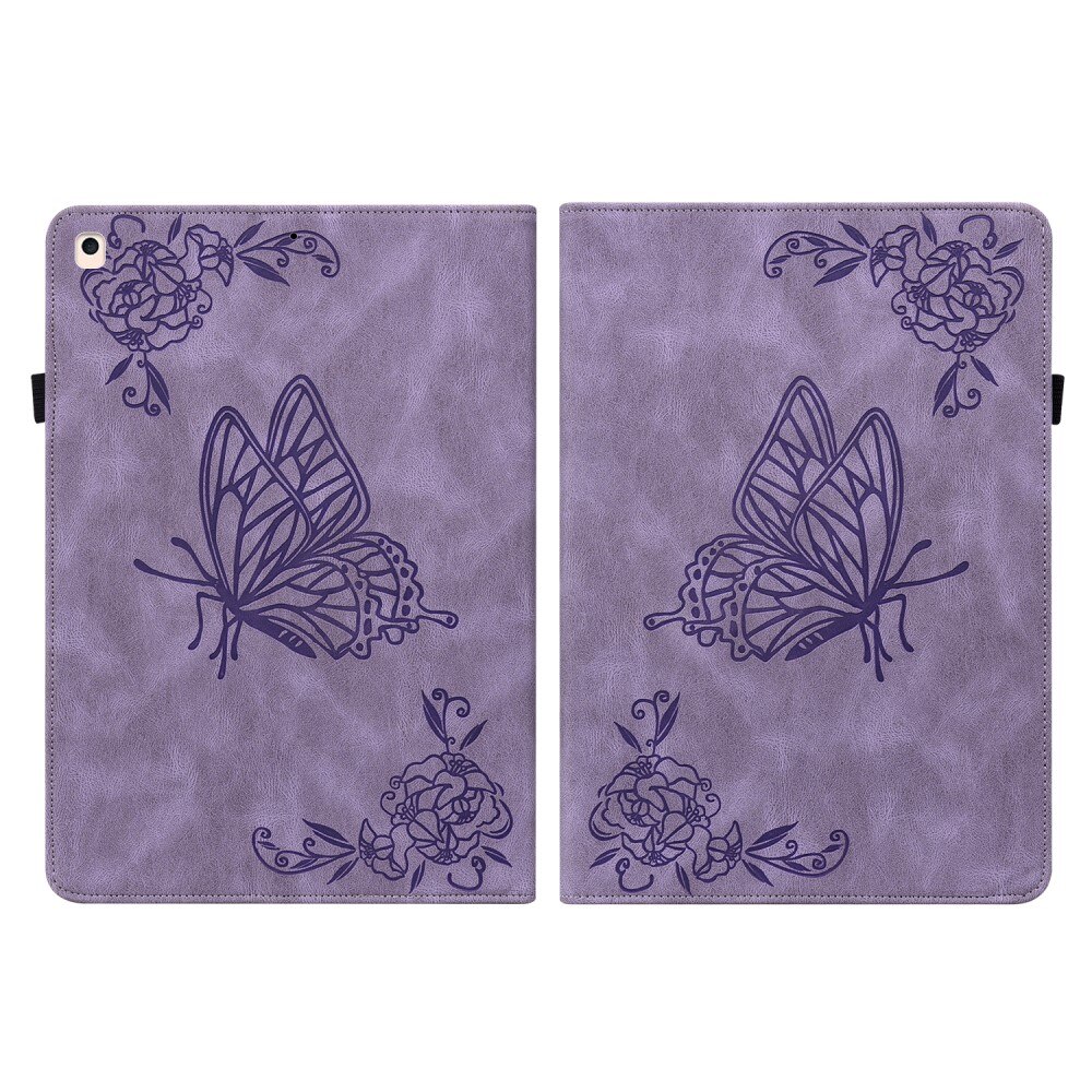 Étui en cuir avec papillons Apple iPad 10.2 8th Gen (2020) Violet