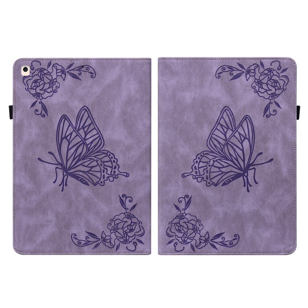 Étui en cuir avec papillons iPad 10.2 9th Gen (2021), violet