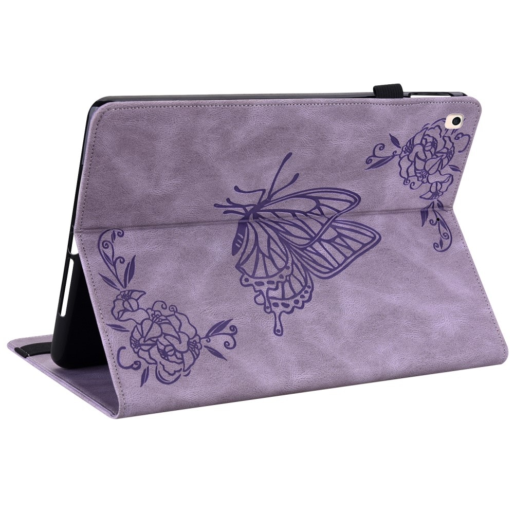 Étui en cuir avec papillons iPad 10.2 9th Gen (2021), violet