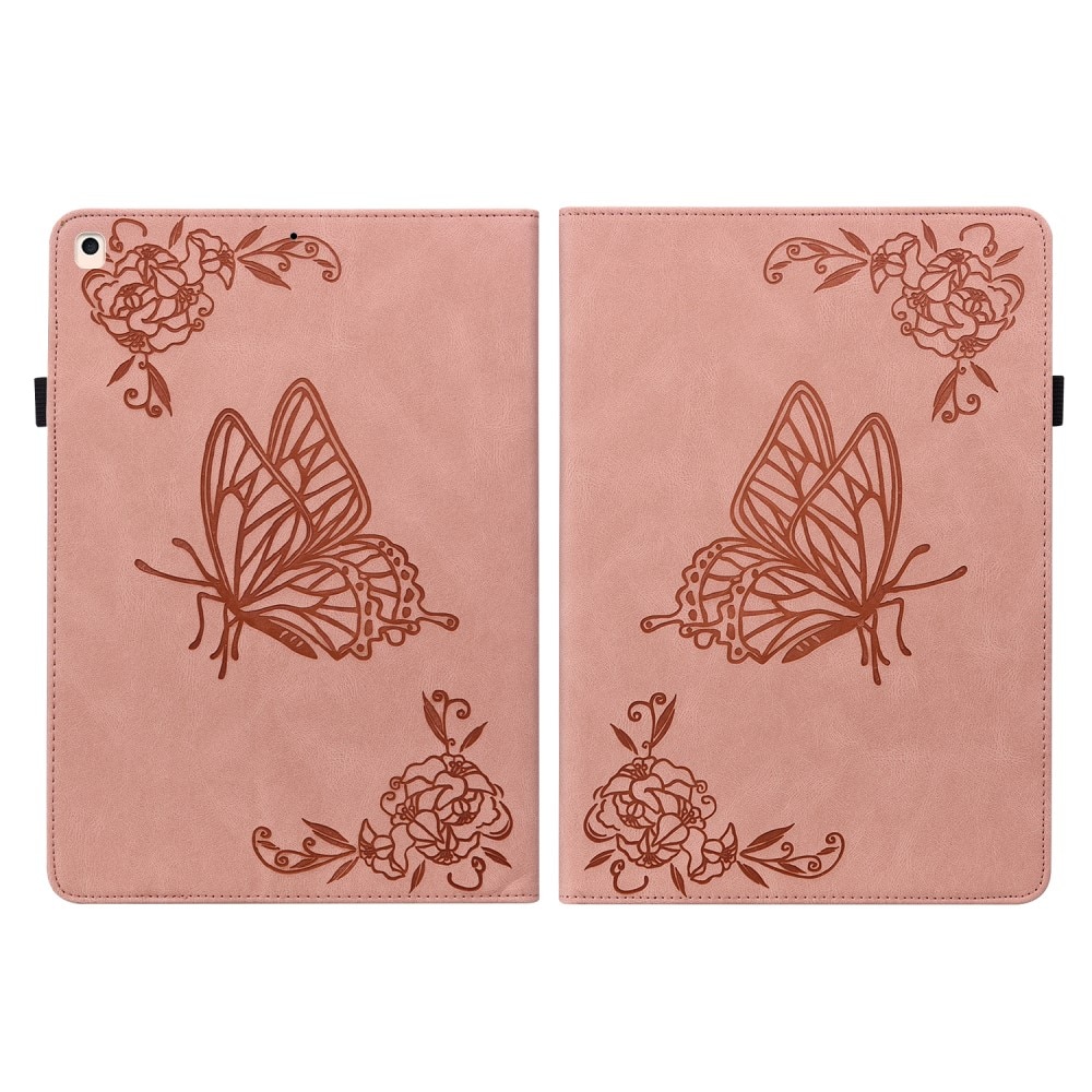 Étui en cuir avec papillons iPad 10.2 8th Gen (2020), rose