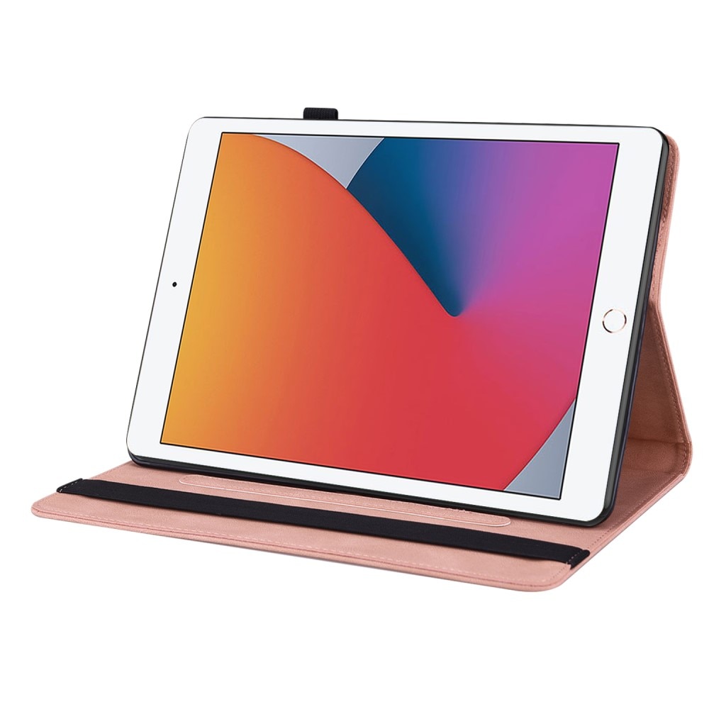 Étui en cuir avec papillons Apple iPad 10.2 8th Gen (2020) Rose