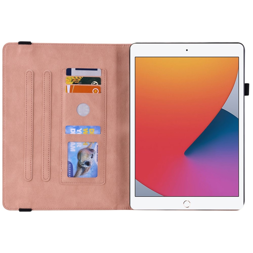 Étui en cuir avec papillons Apple iPad 10.2 8th Gen (2020) Rose