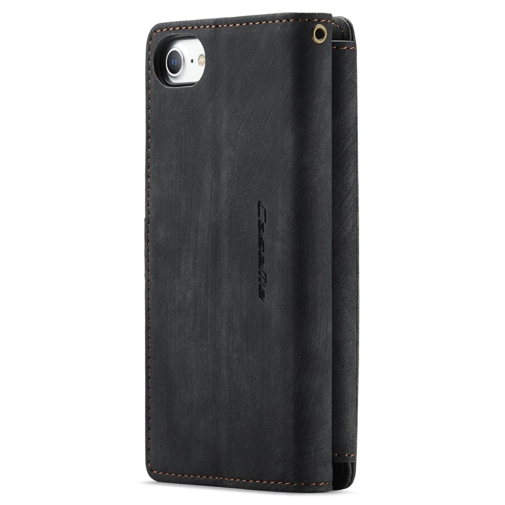 Étui portefeuille à glissière iPhone 8, noir