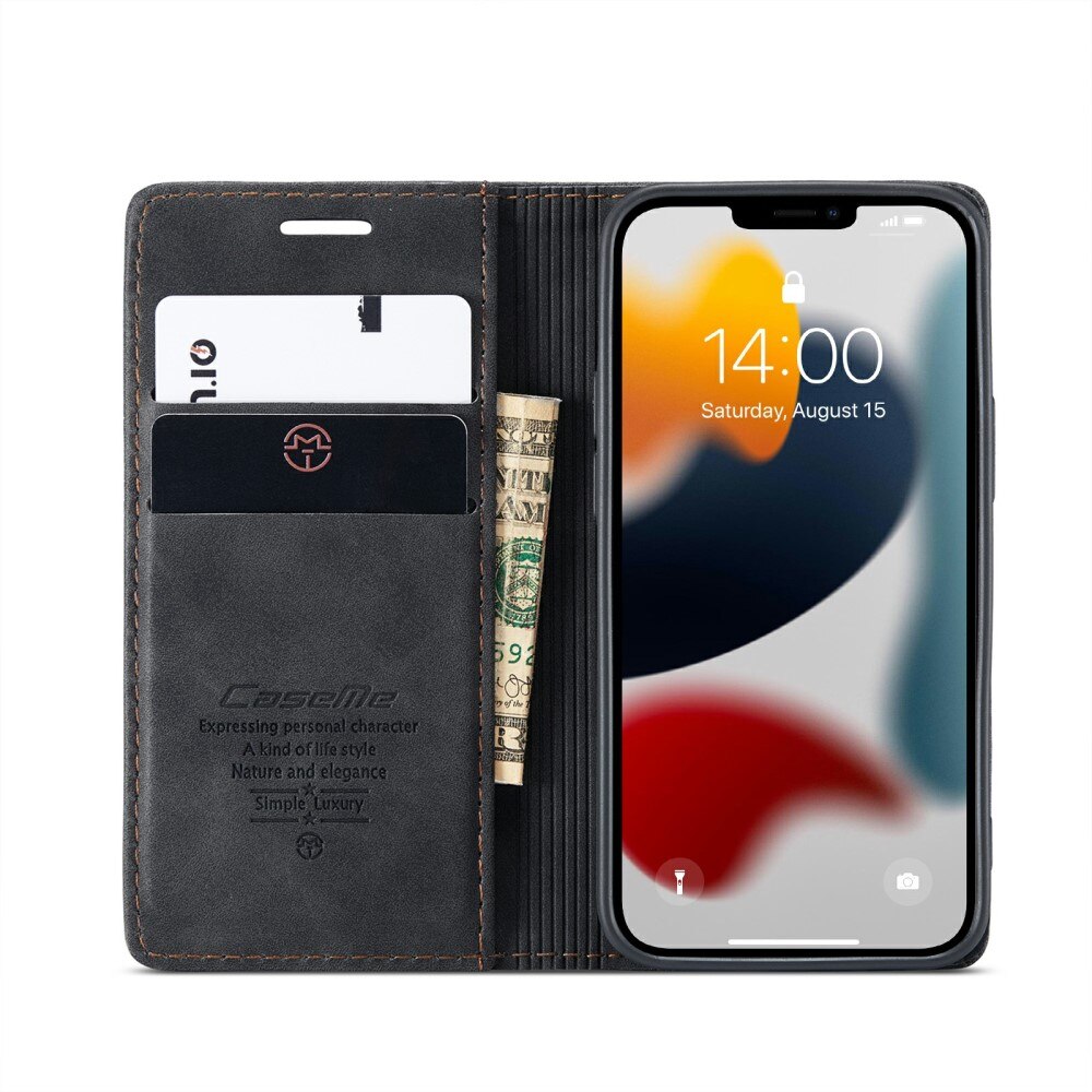 Étui portefeuille mince iPhone 13, Noir