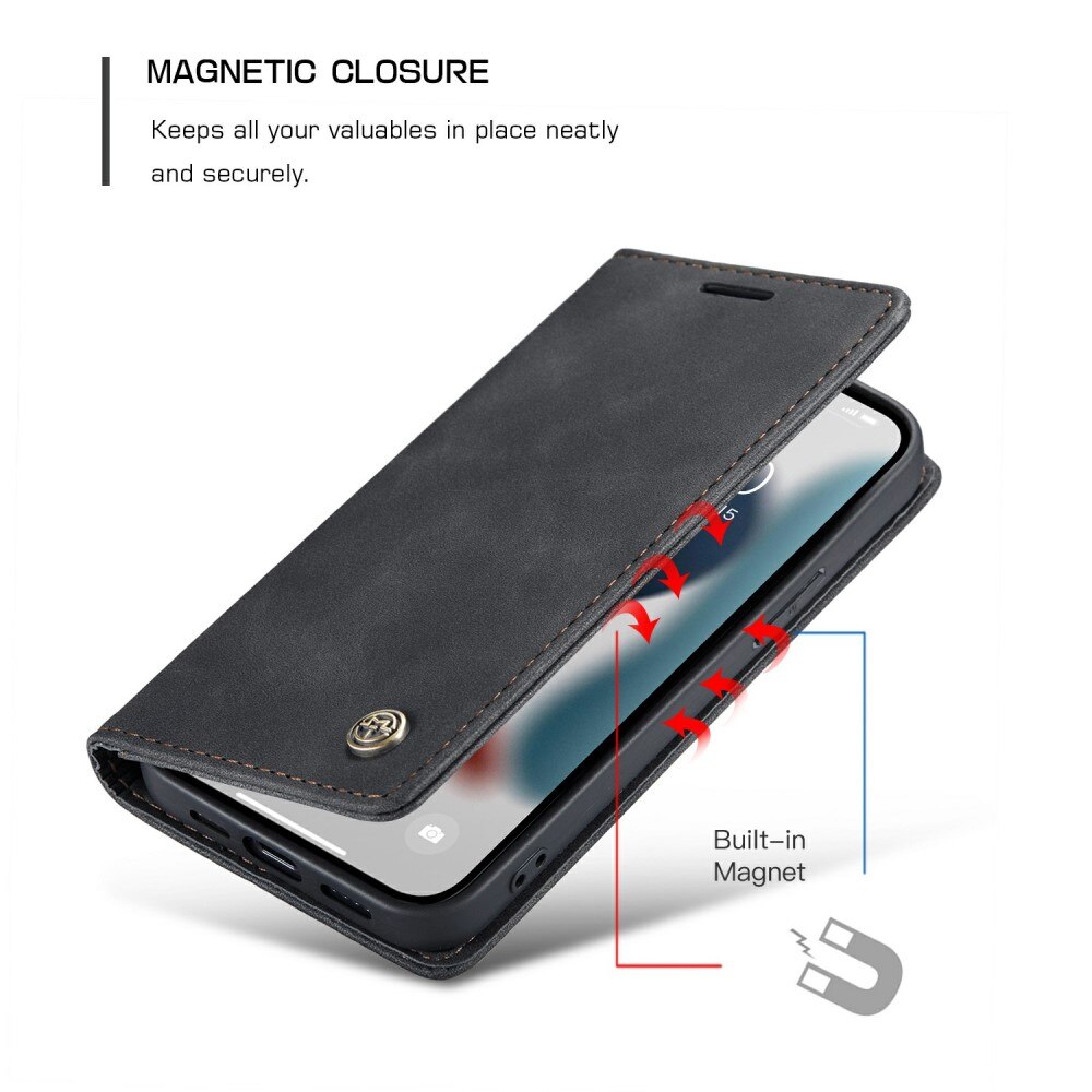 Étui portefeuille mince iPhone 13, Noir