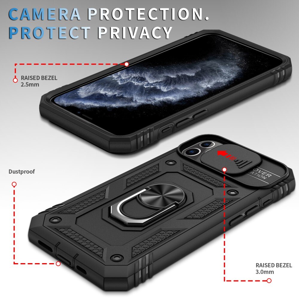 Coque Hybride Ring avec Protège Caméra iPhone 11 Pro, Noir