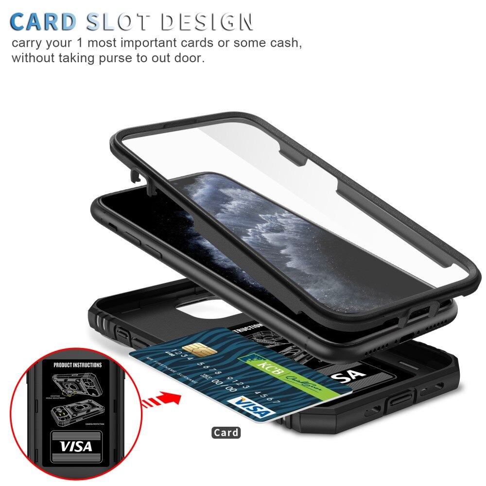 Coque Hybride Ring avec Protège Caméra iPhone 11 Pro Max, Noir