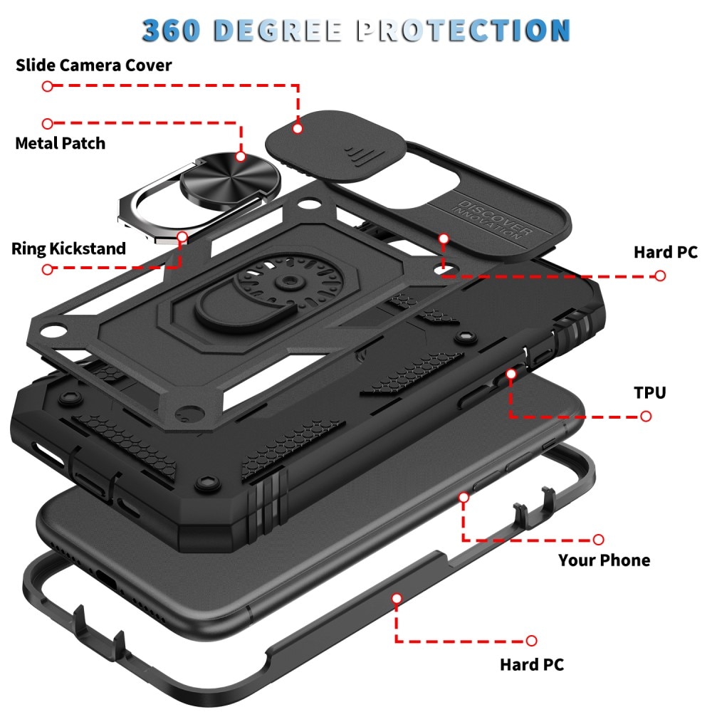 Coque Hybride Ring avec Protège Caméra iPhone 11 Pro Max , noir