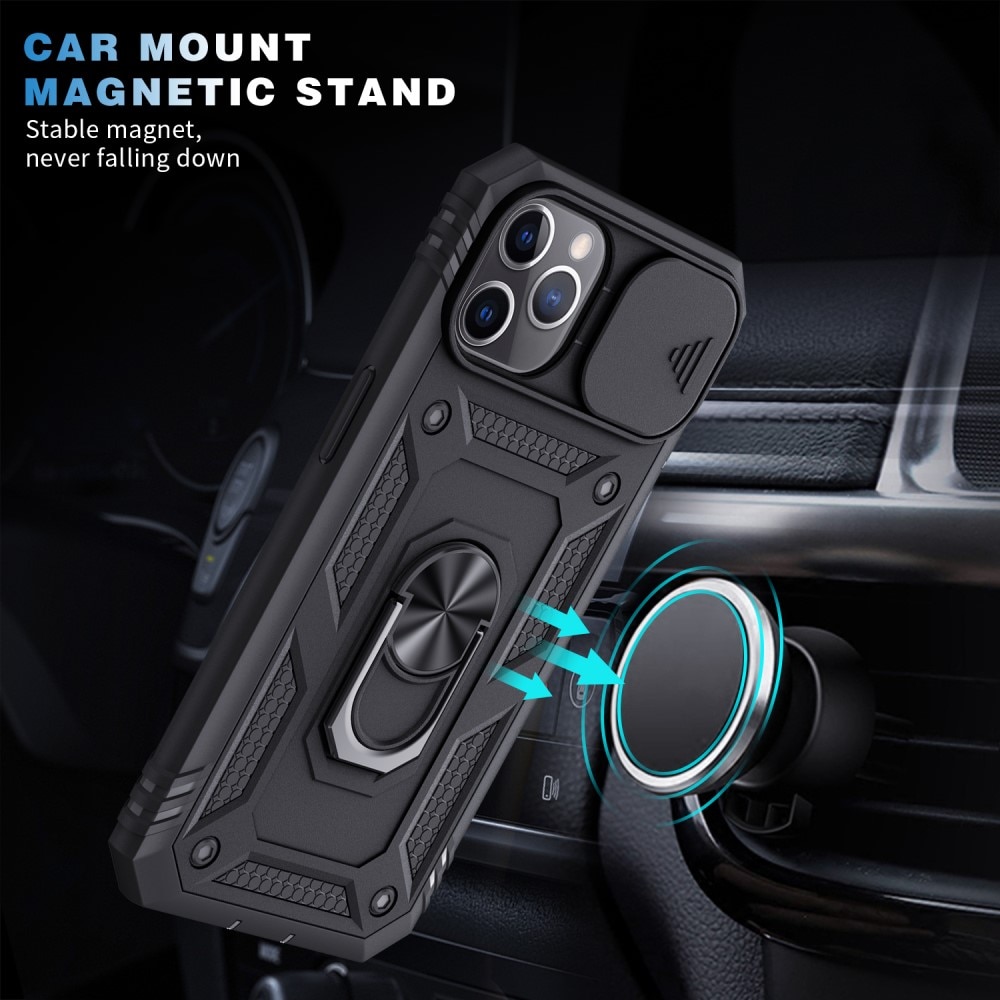 Coque Hybride Ring avec Protège Caméra iPhone 11 Pro Max, Noir