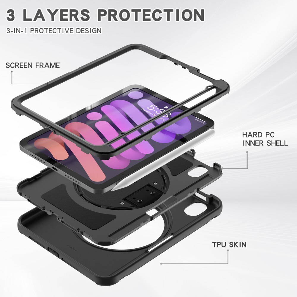 Coque hybride antichoc Apple iPad Mini 7th Gen (2024), noir