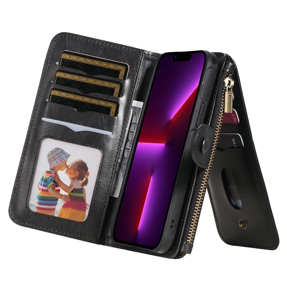 Magnet Leather Multi Wallet iPhone 13 Pro, noir