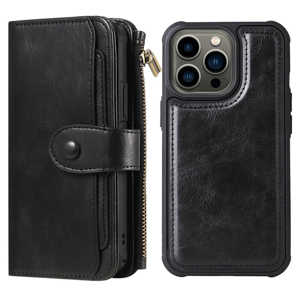 Magnet Leather Multi Wallet iPhone 13 Pro, noir