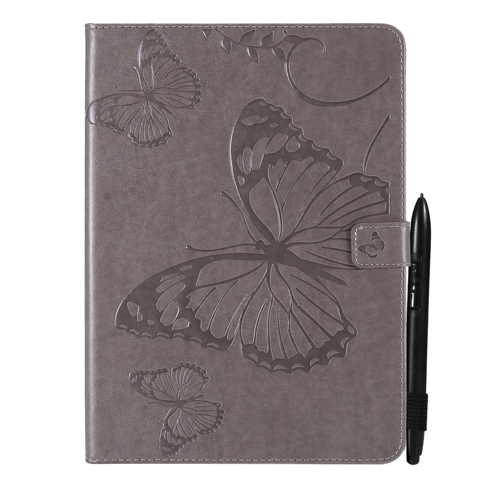 Étui en cuir avec papillons iPad Mini 6th Gen (2021) Gris
