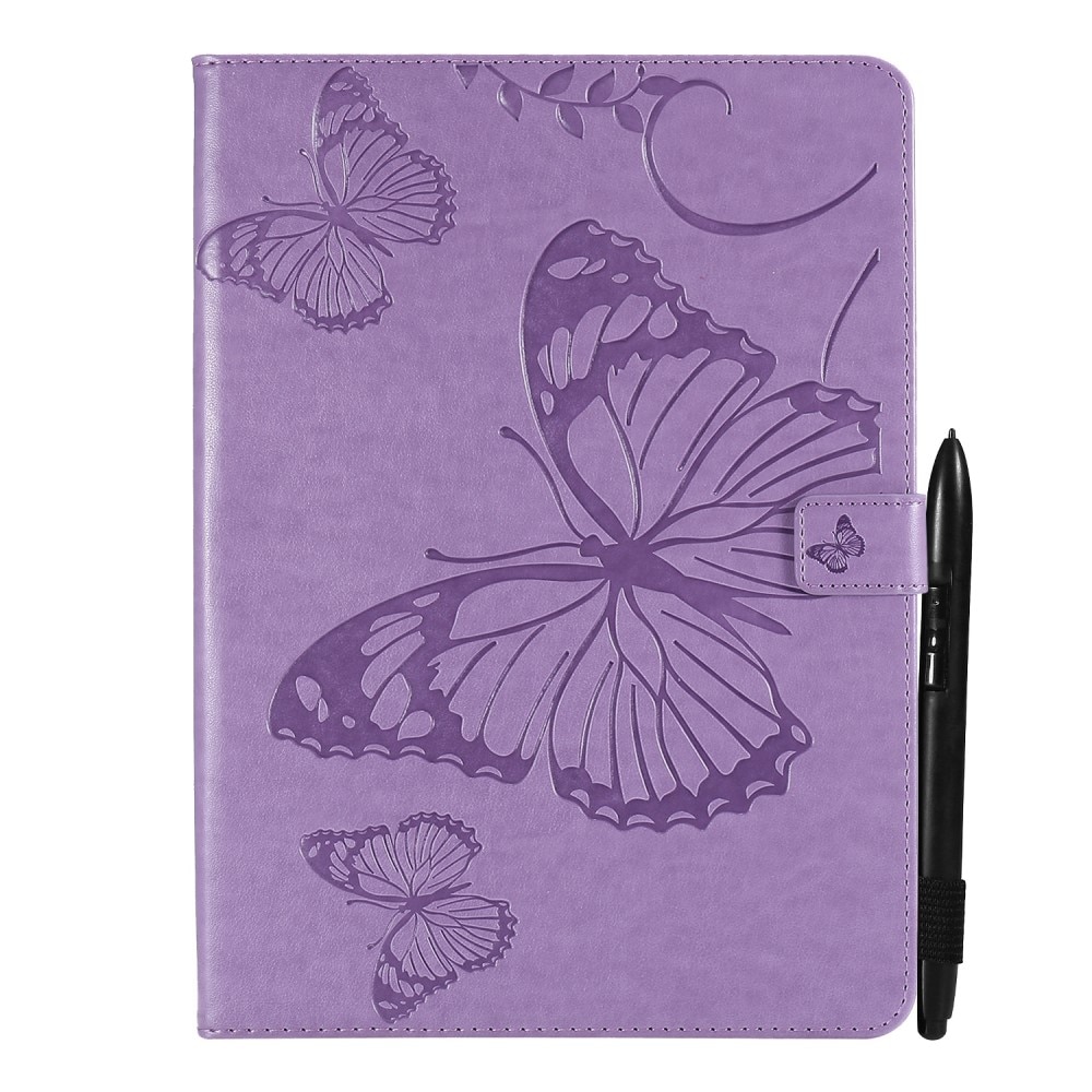 Étui en cuir avec papillons iPad Mini 6th Gen (2021), violet