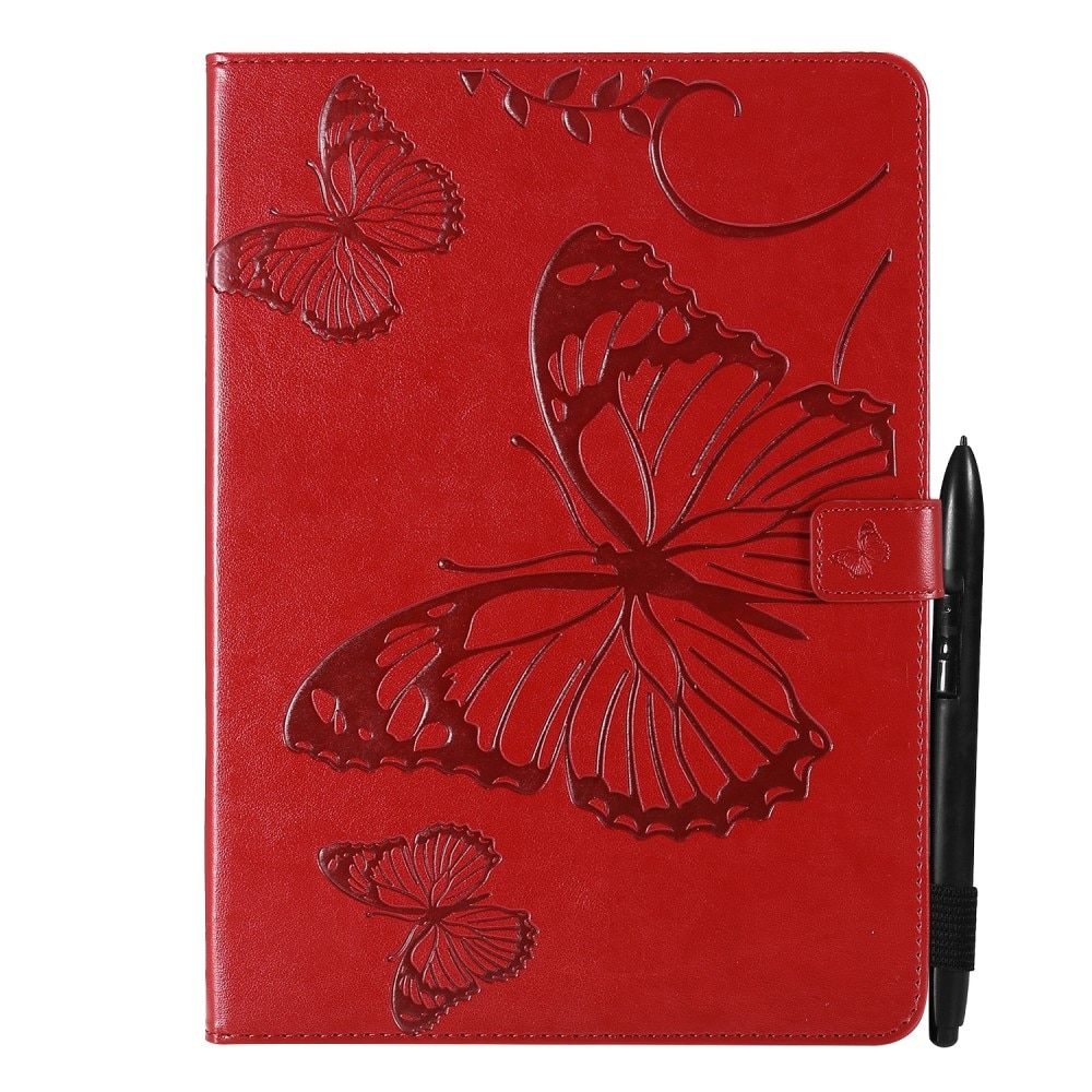 Étui en cuir avec papillons iPad Mini 6th Gen (2021) Rouge