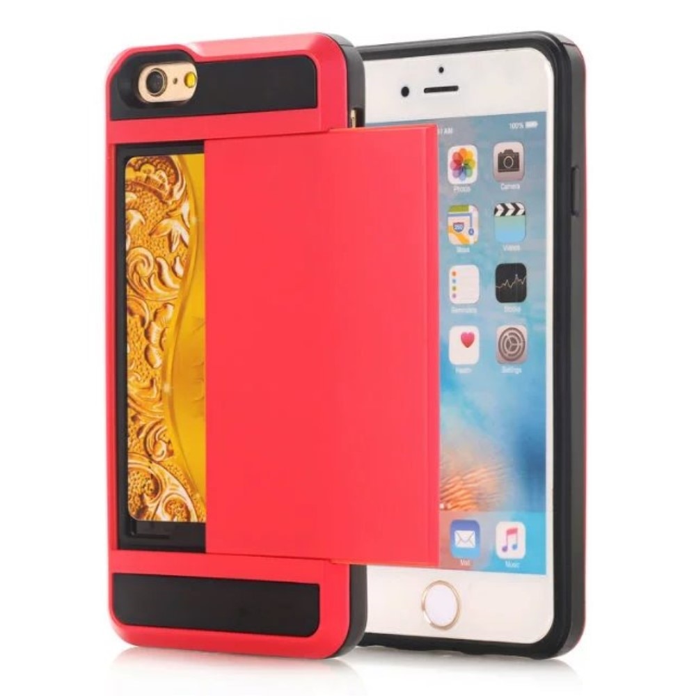 Coque à cartes iPhone 8, rouge