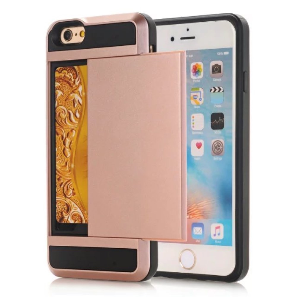 Coque à cartes iPhone SE (2022), or rose