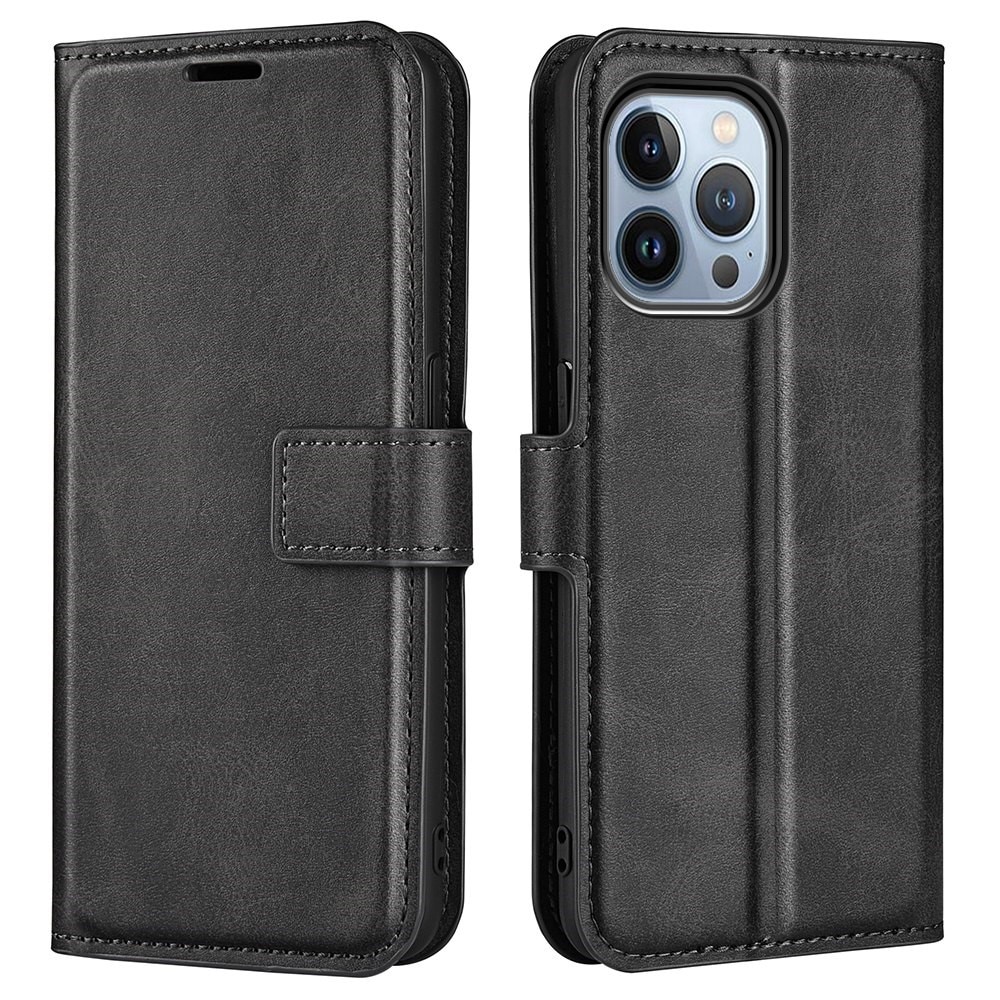 Étui portefeuille Leather Wallet iPhone 14 Pro Max Black