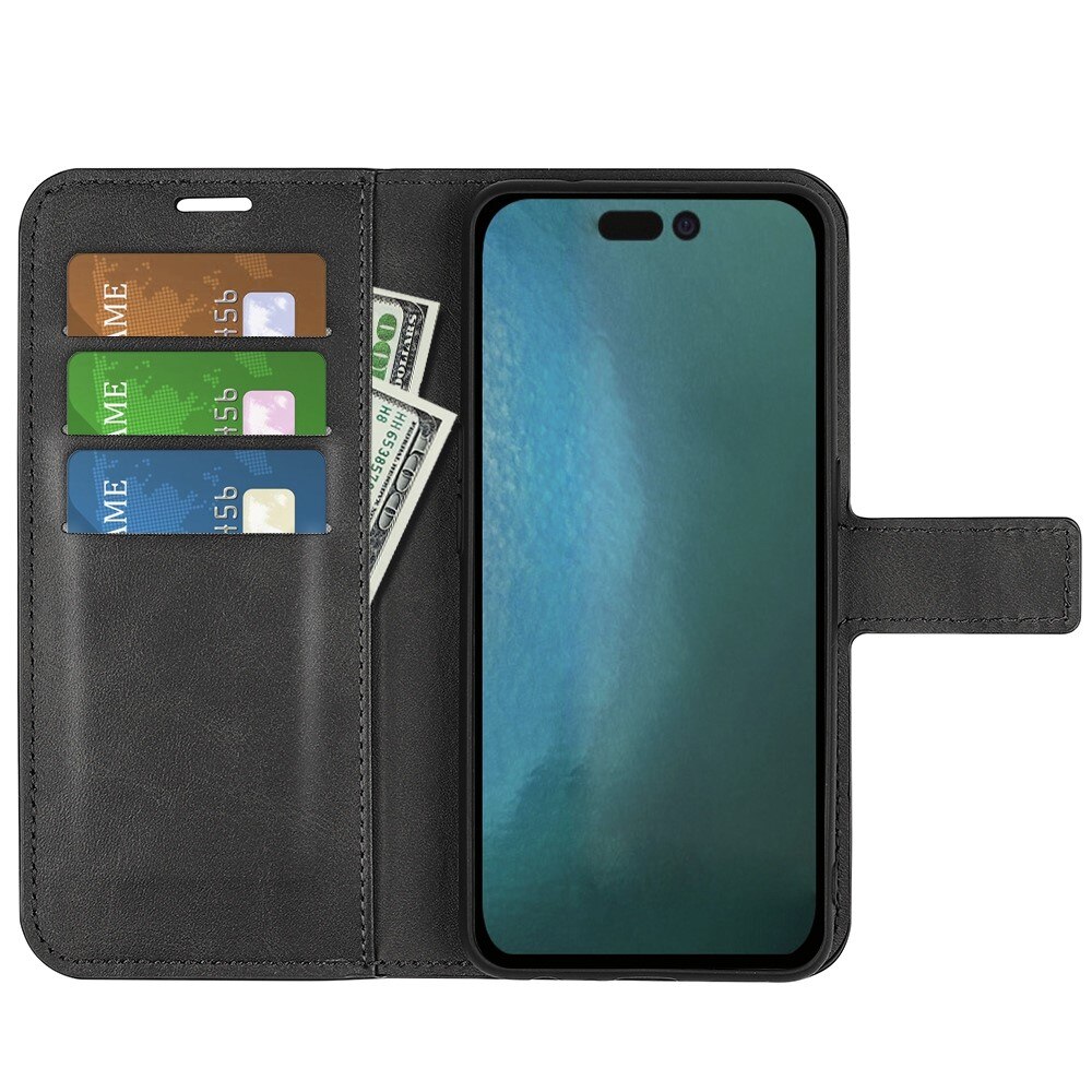 Étui portefeuille Leather Wallet iPhone 14 Pro Max Black