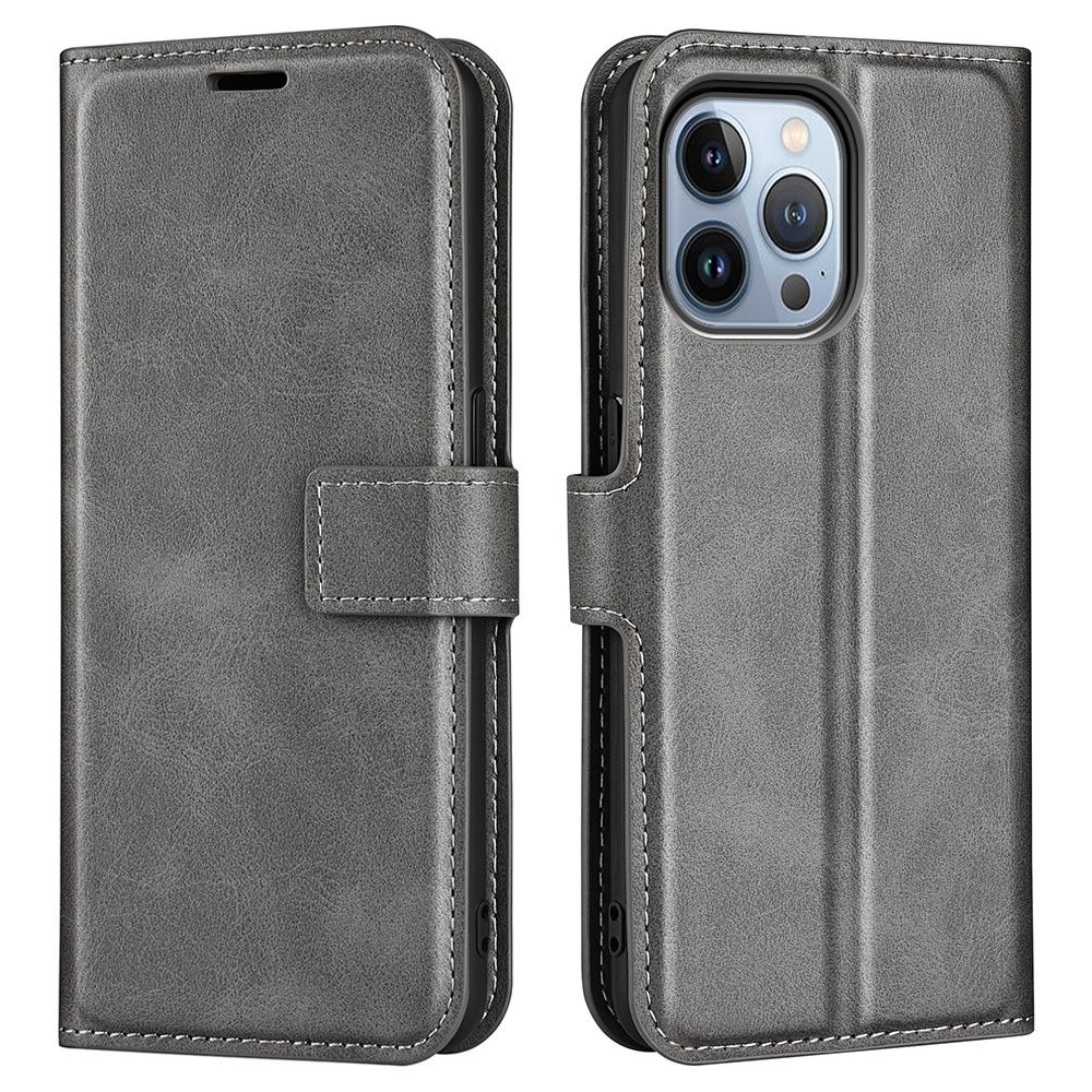 Étui portefeuille Leather Wallet iPhone 14 Pro Max Grey