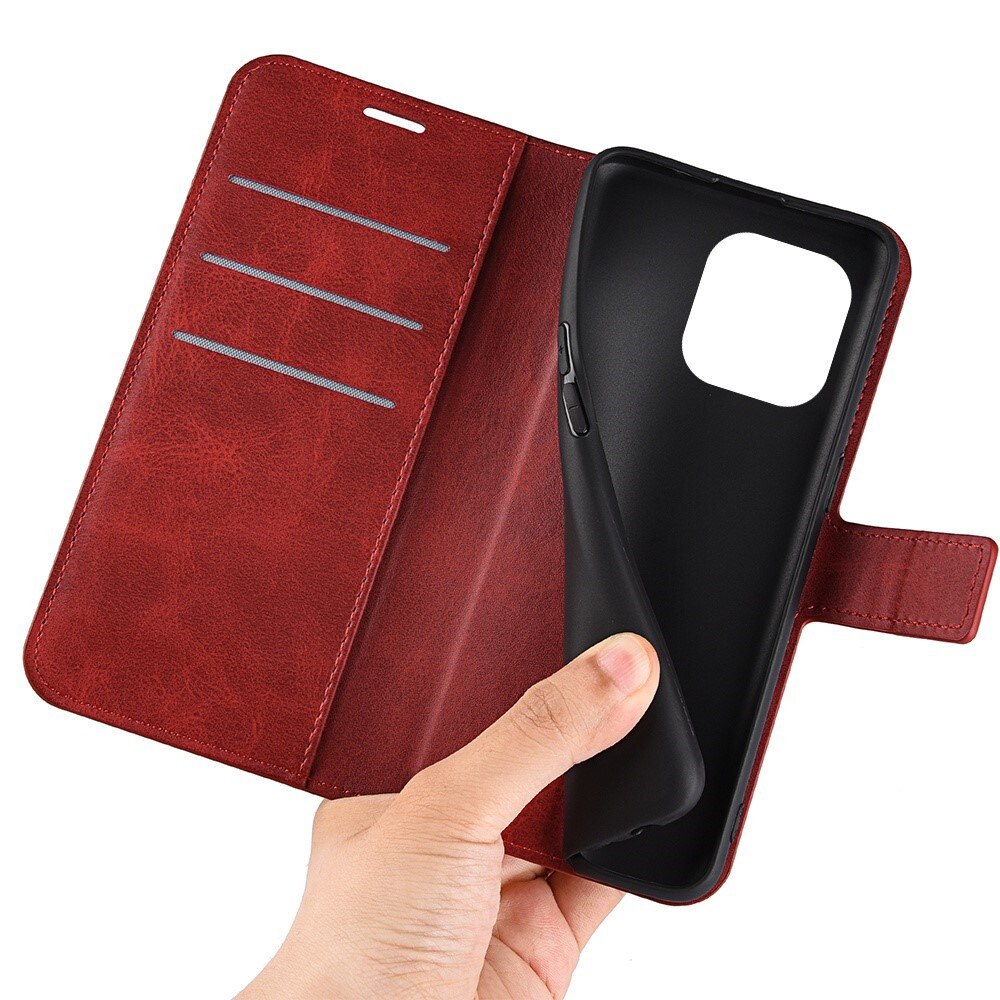 Étui portefeuille Leather Wallet iPhone 14 Pro Max Red