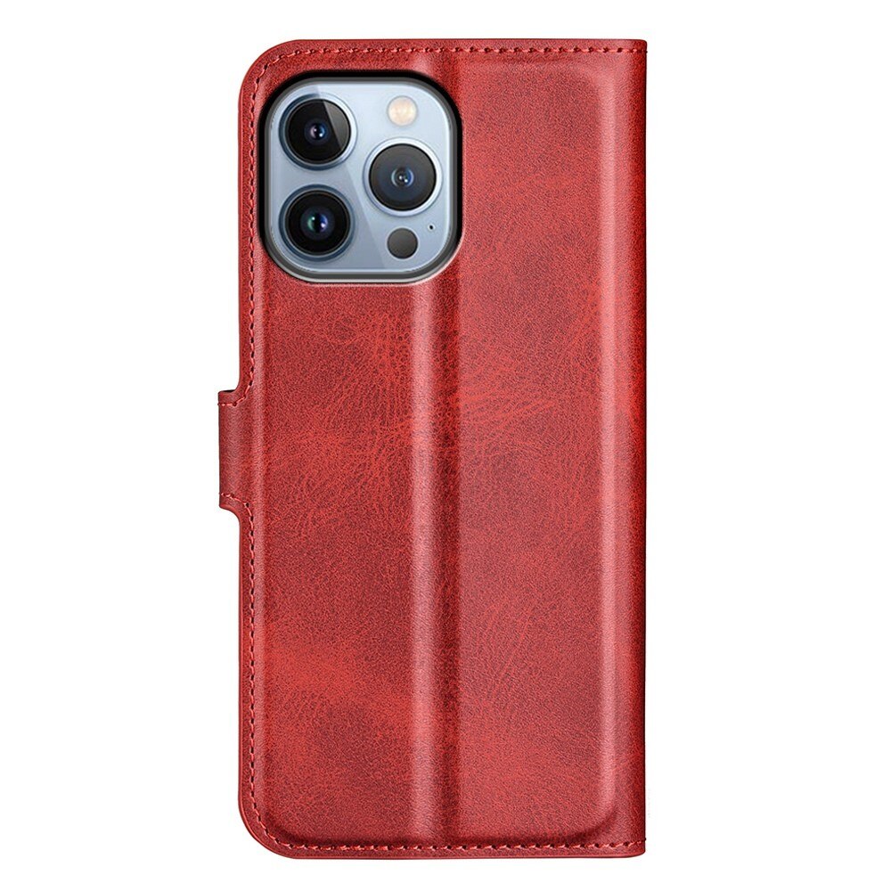 Étui portefeuille Leather Wallet iPhone 14 Pro Max Red