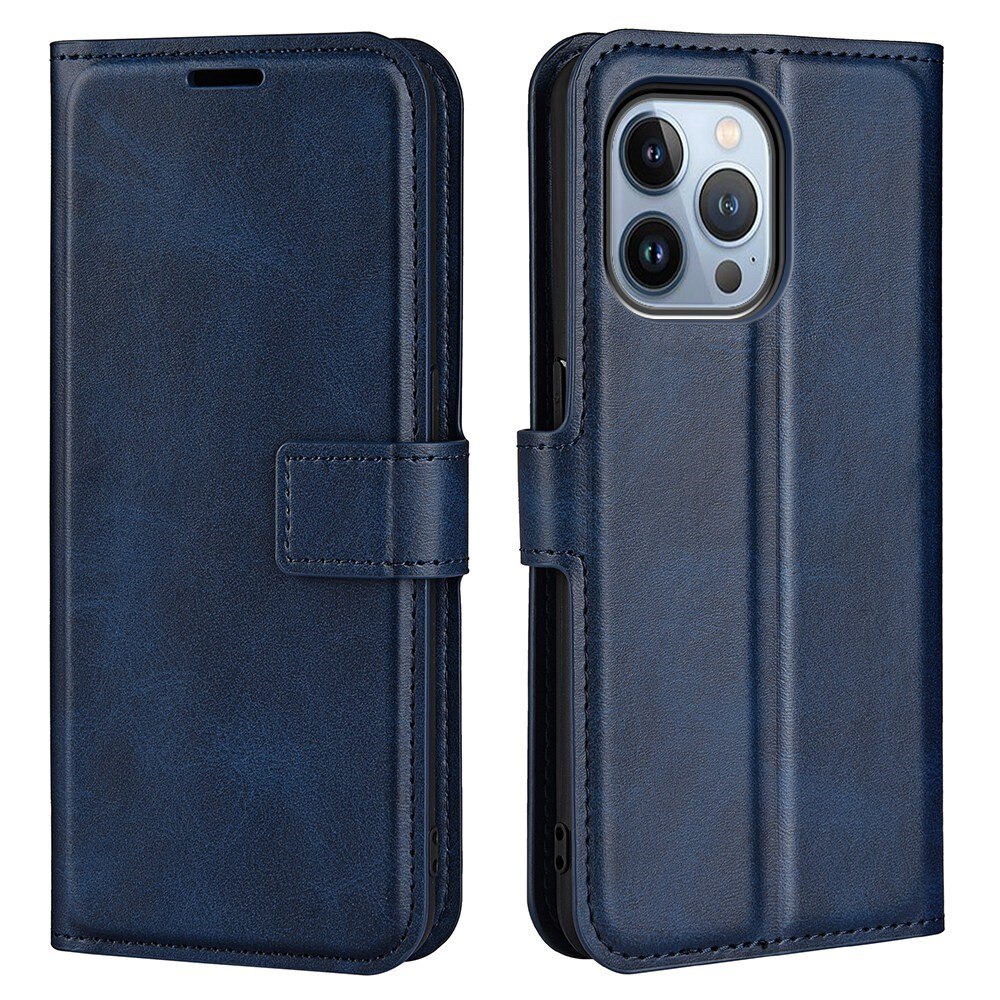 Étui portefeuille Leather Wallet iPhone 14 Pro Max Blue