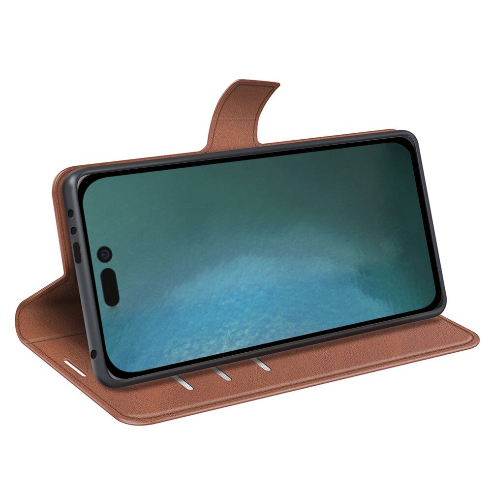 Étui portefeuille Leather Wallet iPhone 14 Pro Max Brown