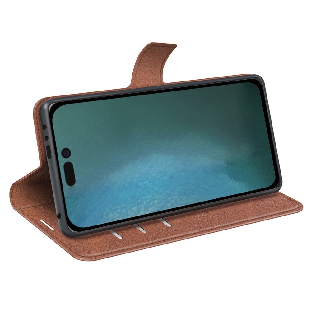 Étui portefeuille Leather Wallet iPhone 14 Pro Brown